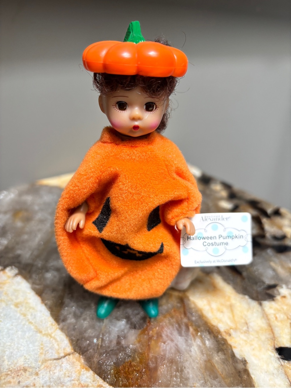 Madame Alexander Orange Pumpkin Outfit Doll with Green Stem Pumpkin Hat